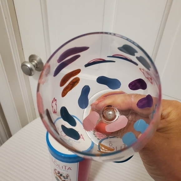 NIB Lolita Love My Wine "Flip Flops Too" 15 oz Wine Glass - Picture 2 of 11